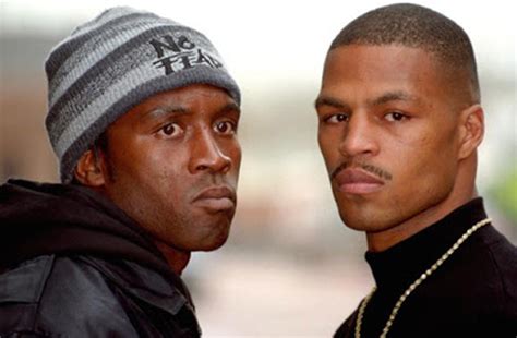 Nigel Benn and Gerald McClellan face to face. Photo Credit: Vice - ProBoxing-Fans.com