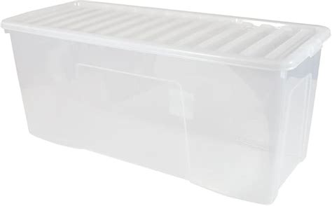 EXTRA LARGE CLEAR PLASTIC STORAGE BOX WITH LID 133 LITRE: Amazon.co.uk: DIY & Tools