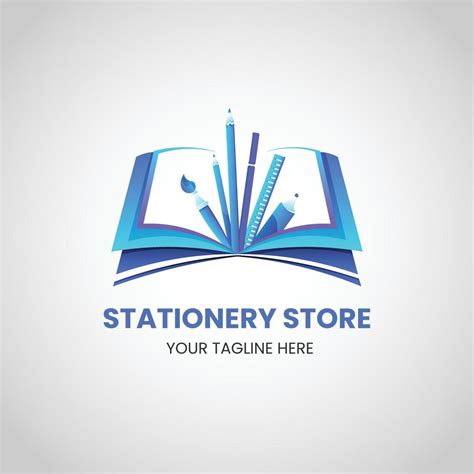 gradient stationery store logo template design 14304175 Vector Art at Vecteezy