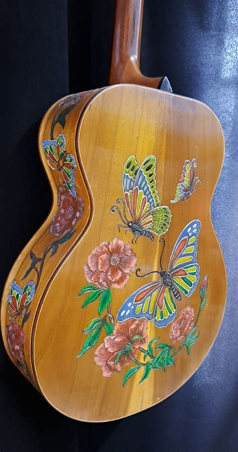 Blueberry NEW IN STOCK Handmade Acoustic Guitar Grand Concert Butterfly - Blueberry Guitars