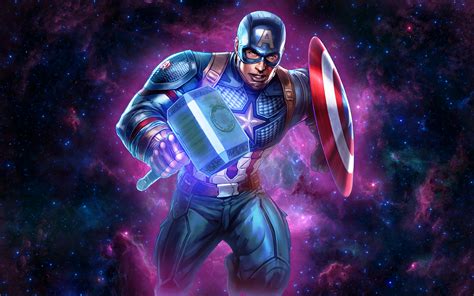 Captain America Mjolnir Wallpapers - Top Free Captain America Mjolnir Backgrounds - WallpaperAccess