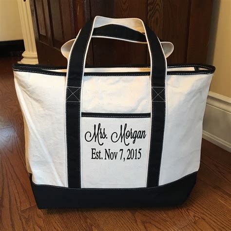 Monogrammed Canvas Bag with Black Accents Bag от PMWBoutique