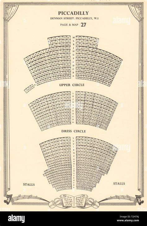 Piccadilly Theatre, Denman St, Picc. Circus, London. Vintage seating plan c1955 Stock Photo - Alamy