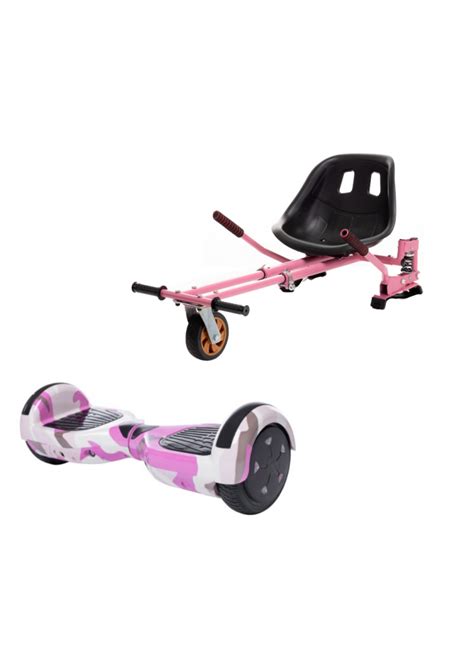 Hoverboard Go-Kart Pack, Smart Balance Regular Camouflage Pink Handle ...