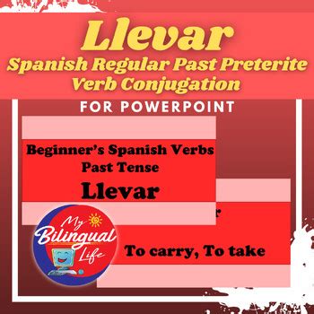 Llevar - Spanish Regular Past Preterite Verb Conjugation for PowerPoint