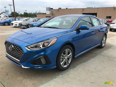 2018 Electric Blue Hyundai Sonata Sport #122266951 Photo #3 | GTCarLot.com - Car Color Galleries