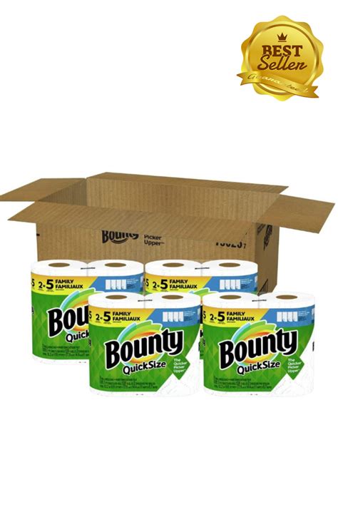 Bounty Quick Size Paper Towels, White, 4 Packs Of 2 Family Rolls = 8 ...