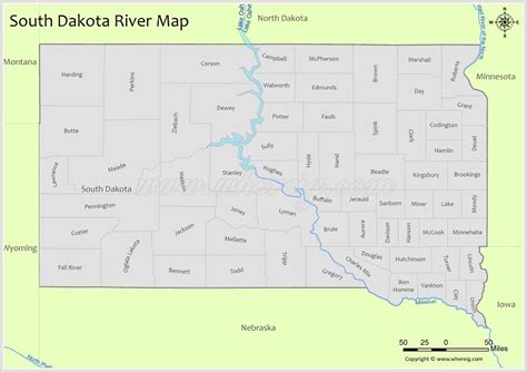 South Dakota River Map, Rivers & Lakes in South Dakota (PDF) - Whereig.com