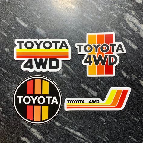 Toyota Vintage Stripes 4WD Vinyl Sticker/ Car Decal Tacoma - Etsy ...