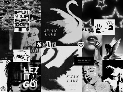 B&W collage laptop aesthetic