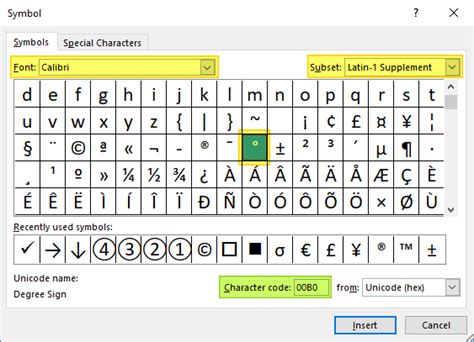 Angle Symbol In Excel