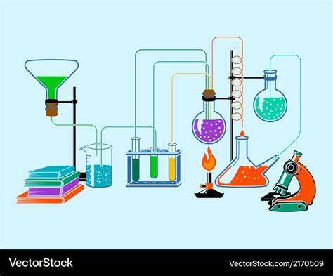 Scientific laboratory flat background Royalty Free Vector