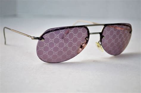 Auth Gucci Guccissima Monogram Logo Purple Lens Sunglasses 140 #Gucci # ...