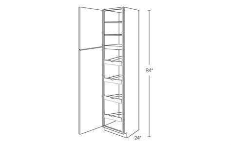 Versailles White UC1524X84L-POS4: Left Utility Cabinet With 4 Pull Out Shelves: Pre-Assembled ...