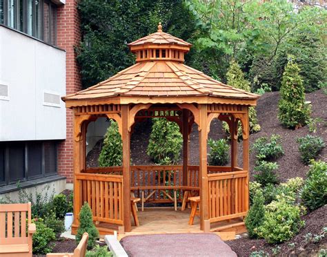 Red Cedar Single Roof Octagon Gazebos with Cedar Shake Shingles ...