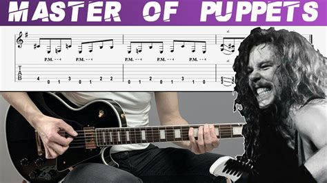 METALLICA - MASTER OF PUPPETS (Full Guitar cover with TAB | Lesson ...