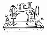 Playful Sewing Coloring  Page sketch template