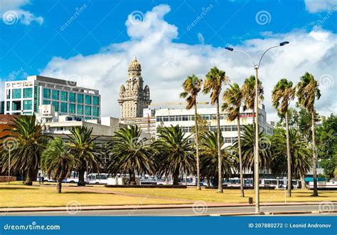 Skyline of Montevideo with Palacio Salvo, Uruguay Editorial Photography ...