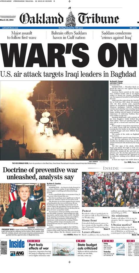 The Iraq War Timeline As Told Through Front Pages