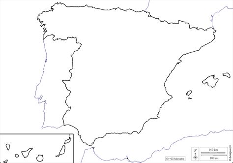 España Mapa gratuito, mapa mudo gratuito, mapa en blanco gratuito, plantilla de mapa costas ...