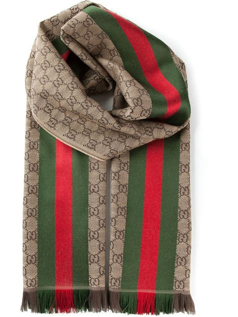 Lyst - Gucci Monogram Scarf in Brown for Men