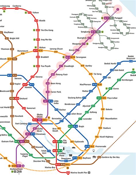 North-East Line map - Singapore MRT