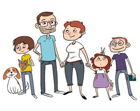 Custom Family Portrait Printable Digital Cartoon Illustration - Etsy | Family cartoon, Custom ...