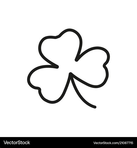 Shamrock icon outline irish clover symbol Vector Image