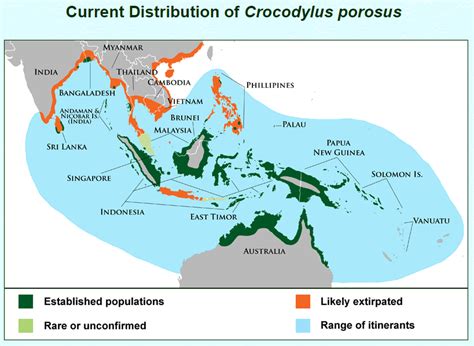 Saltwater Crocodile Habitat Map