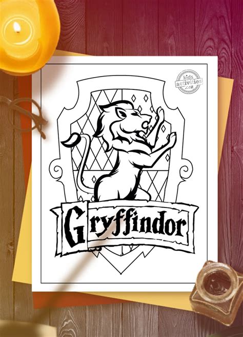 Harry Potter Gryfindor Badge Coloring Pages