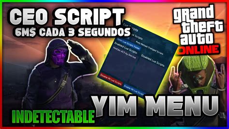 YIM MENU | CEO SCRIPT | 6.000.000$ POR CADA 3 SEGUNDOS | ONLINE 1.68 - YouTube