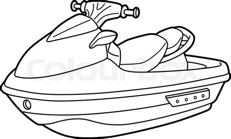 Jet Ski Vehicle Coloring Page for Kids | Stock vector | Colourbox