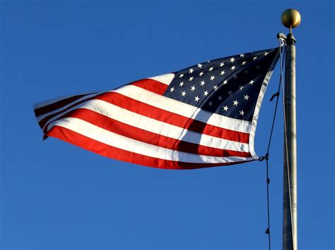 Free picture: American flag, wind, blue sky