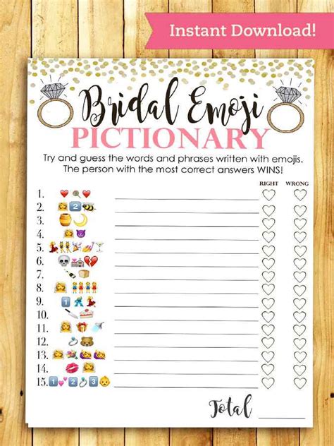 Bridal Shower Printable Games