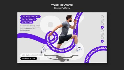 Premium PSD | Fitness youtube banner template