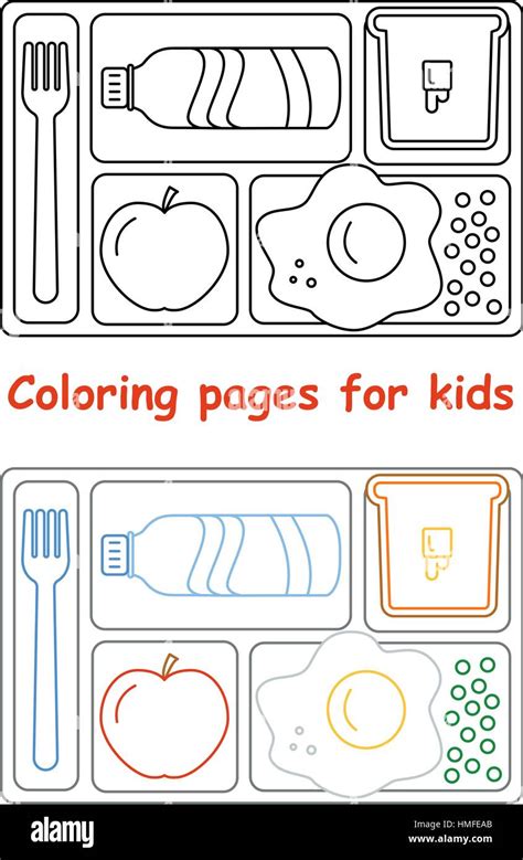 Coloring pages kids lunch tray hi-res stock photography and images - Alamy