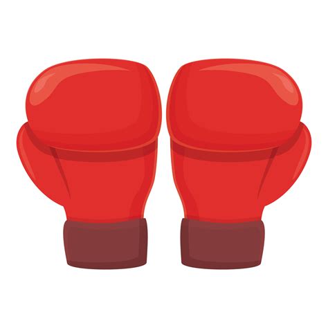 vector de dibujos animados de icono de guantes de boxeo rojo. mano de ...