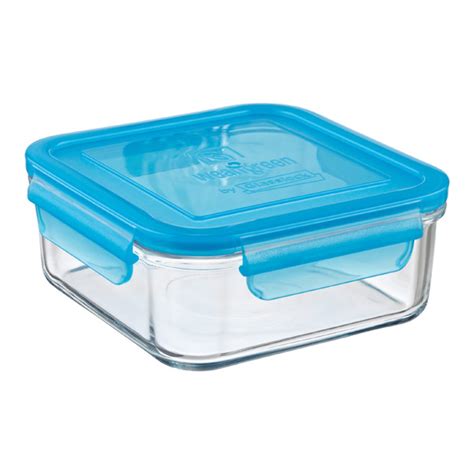 Glass Food Storage Containers with Blue Lids | The Container Store