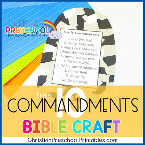 Ten Commandments for Kids Bible Craft - Christian Preschool Printables