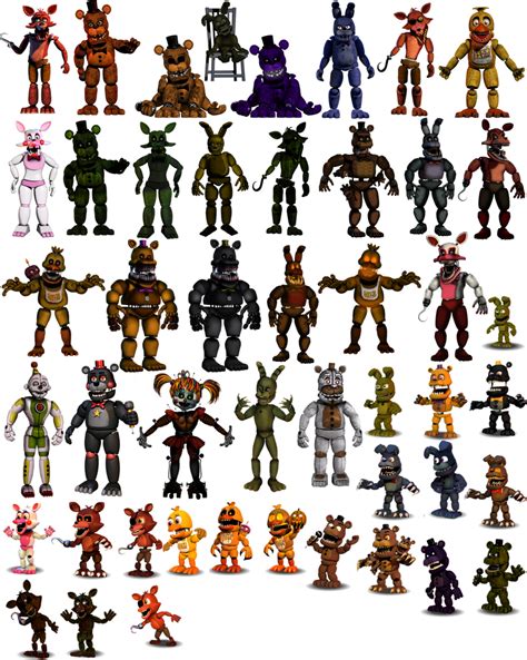 Fixed All FNaF Animatronics by 133alexander on DeviantArt