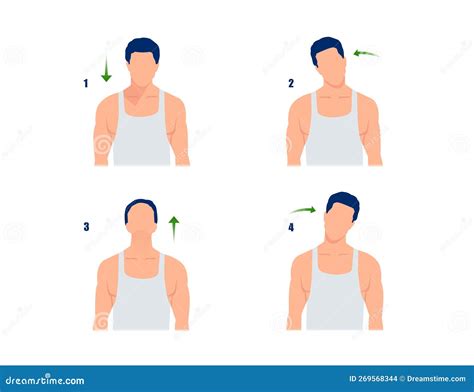 Vector of a Man Doing Neck Rolls, Stretching Neck Muscle before a Workout Stock Vector ...