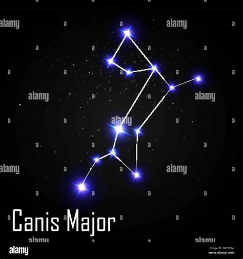 Canis Major Constellation with Beautiful Bright Stars on the Bac Stock Vector Art & Illustration ...