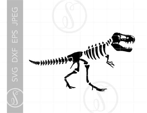 T Rex Fossils SVG T Rex Skeleton Clipart Tyrannosaurus Rex | Etsy