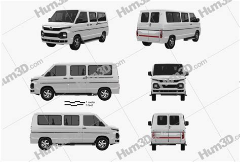 Tata Winger Passenger Van L1H1 2020 Blueprint Template - 3DModels.org