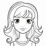 Meisje Lachend Gezicht Schets sketch template