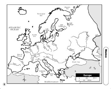 Europe Physical Map Worksheet / Map Of Europe With Facts Statistics And History / | Culpinclipart08