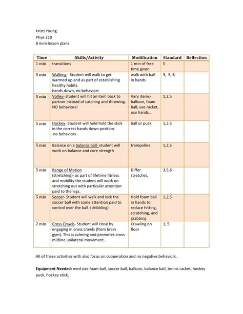 8 adapted mini PE lessons