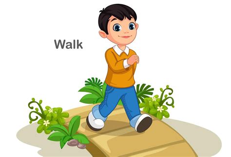 Cute boy walking on the path | Walking cartoon, Boy walking, Cartoon boy