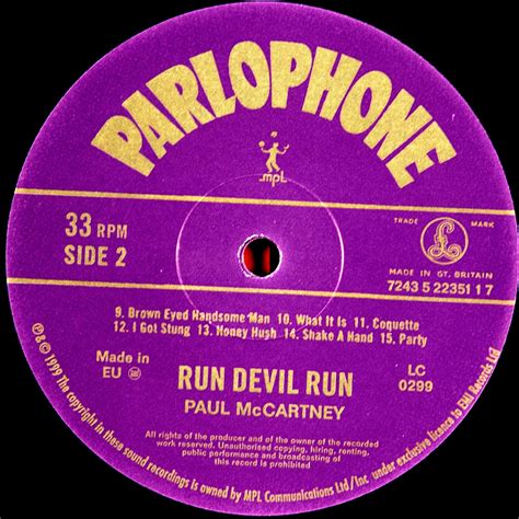 MCCARTNEY, PAUL (EX-BEATLES) - RUN DEVIL RUN - (LP) Vinyl record 12" - 17500 rub