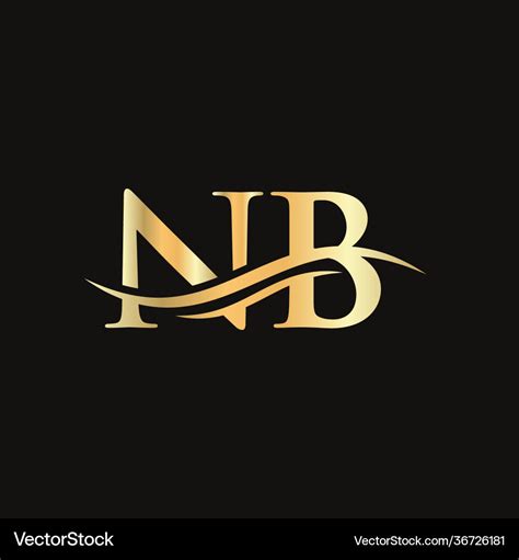 Initial linked letter nb logo design modern Vector Image